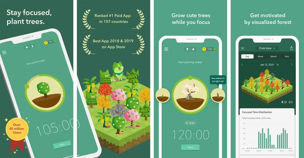 Forest focusing app to build habits