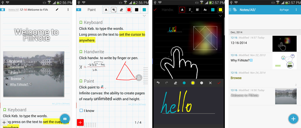 FiiWrite note taking app for Android phones to take handwritten notes